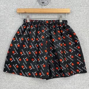 Ascool Pajama Shorts Womens Small Black Red I Love Australia Lounge PJs 3"